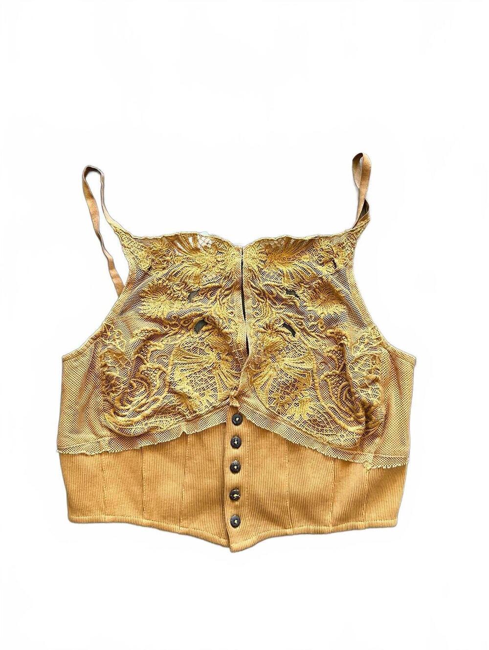 NWT Free people yellow lace bralette size M